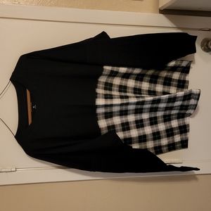 Boxercraft Black and White Tarten Crew Neck PomPom Jersey